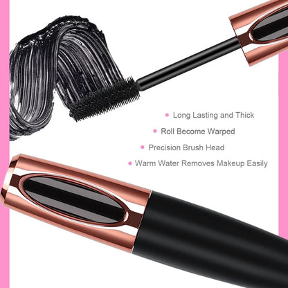 2 Pack 4D Silk Fiber Lash Mascara – Waterproof, Smudge-Proof Lengthening & Thickening Mascara for All-Day Full Lashes