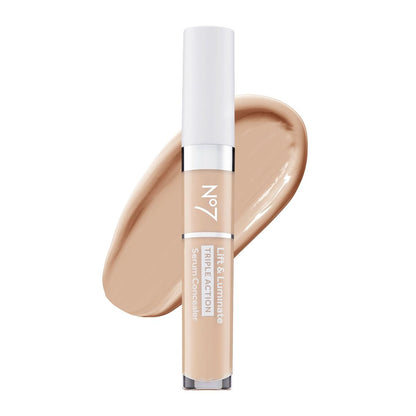 No7 Lift & Luminate Triple Action Serum Concealer - Fair - Anti-Aging Liquid Concealer for Dark Circles & Blemishes - Medium to Full Coverage (8ml)