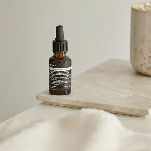 Aesop Shine Hair and Beard Oil | Moisture-Rich, Silicone-Free Oil for Full Beards and Hair | Softens Coarse Texture | No Greasy Buildup | Earthy Citrus Scent | 0.84 Fl Oz Avelisse