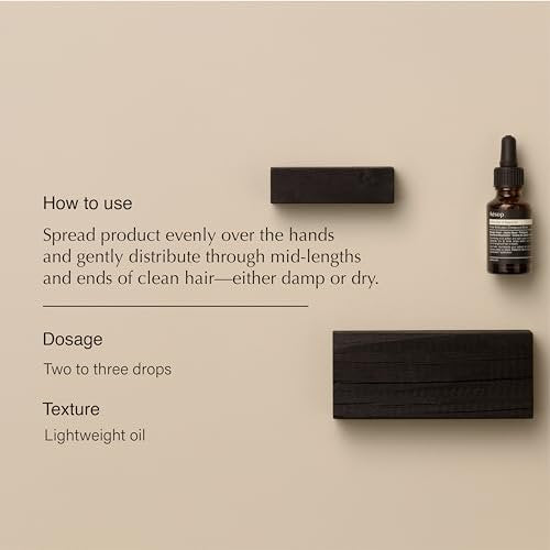Aesop Shine Hair and Beard Oil | Moisture-Rich, Silicone-Free Oil for Full Beards and Hair | Softens Coarse Texture | No Greasy Buildup | Earthy Citrus Scent | 0.84 Fl Oz Avelisse