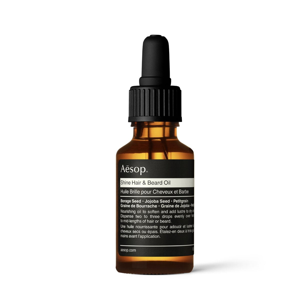 Aesop Shine Hair and Beard Oil | Moisture-Rich, Silicone-Free Oil for Full Beards and Hair | Softens Coarse Texture | No Greasy Buildup | Earthy Citrus Scent | 0.84 Fl Oz Avelisse
