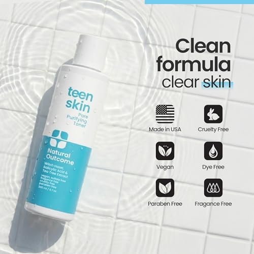 Acne Clarifying Face Toner for Teens - Salicylic Acid Facial Astringent, Fragrance Free & Alcohol Free, 6.7 oz by Natural Outcome Avelisse