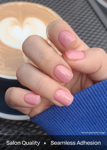 ohora Semi Cured Gel Nail Strips in N Cream Pink – Solid Pink, Salon-Quality, Long-Lasting, Easy to Apply & Remove