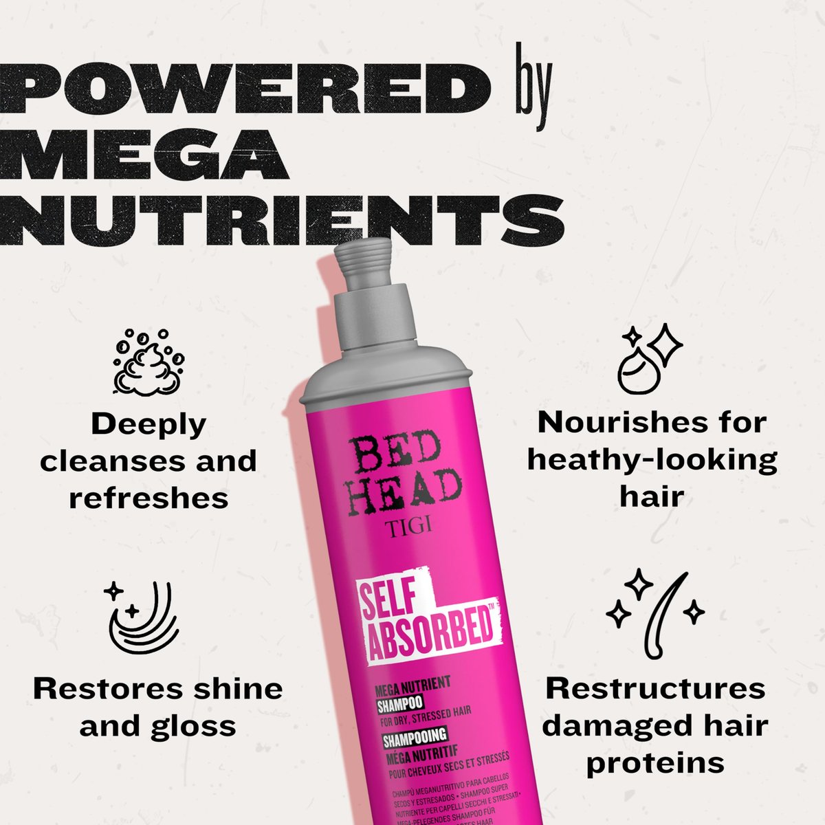 Bed Head by TIGI Self Absorbed Shampoo and Conditioner Set for Dry Hair, Nourishing and Strengthening Frizz Control Hair Care Duo, 25.36 Fl Oz (2 Pack) - görsel 7