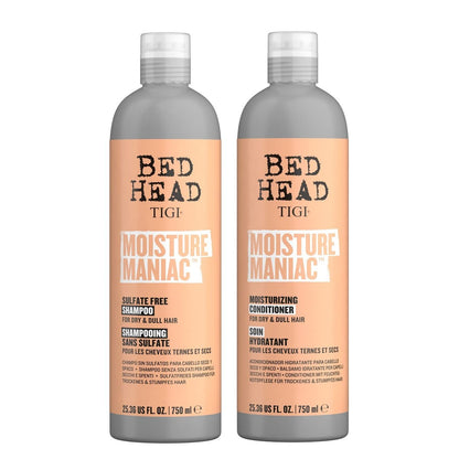 TIGI Bed Head Moisture Maniac Sulfate-Free Shampoo and Conditioner Set for Dry Hair with Argan Oil, 25.36 fl oz (2 Pack)