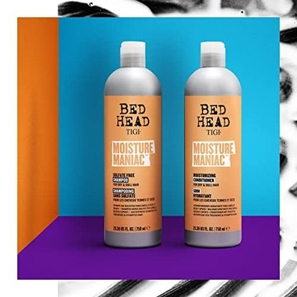 TIGI Bed Head Moisture Maniac Sulfate-Free Shampoo and Conditioner Set for Dry Hair with Argan Oil, 25.36 fl oz (2 Pack)