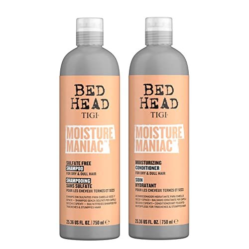 TIGI Bed Head Moisture Maniac Sulfate-Free Shampoo and Conditioner Set for Dry Hair with Argan Oil, 25.36 fl oz (2 Pack) - görsel 1