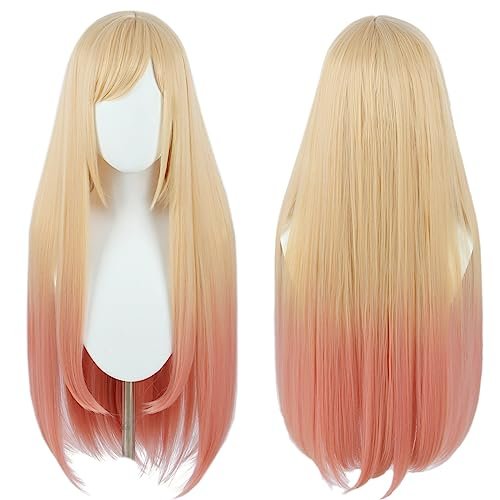 Linfairy Long Blonde Dye Pink Cosplay Wig for Women – 60cm Halloween Costume Wig - görsel 2