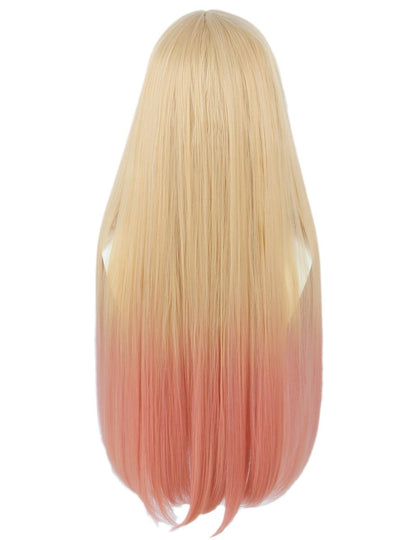 Linfairy Long Blonde Dye Pink Cosplay Wig for Women – 60cm Halloween Costume Wig