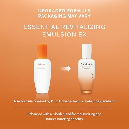 Sulwhasoo Essential Revitalizing Emulsion EX - 24-Hour Hydrating Face Lotion for Soothing & Barrier Support Avelisse