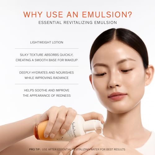 Sulwhasoo Essential Revitalizing Emulsion EX - 24-Hour Hydrating Face Lotion for Soothing & Barrier Support Avelisse
