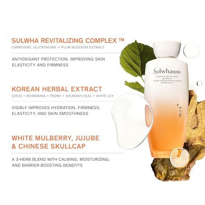Sulwhasoo Essential Revitalizing Water EX - Hydrating Gel Toner for Radiant, Youthful Skin (5.1 Fl Oz) Avelisse