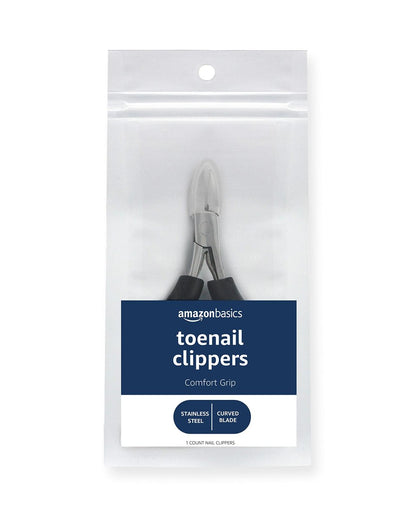 Stainless Steel Toenail Clippers for Thick Nails with Comfort Grip - Easy to Use Nail Care Tool, Black