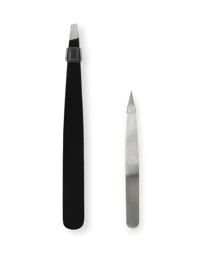 4-Piece Eyebrow Grooming Kit with Scissors, Tweezers, and Spoolie Brush for Shaping at Home – Black