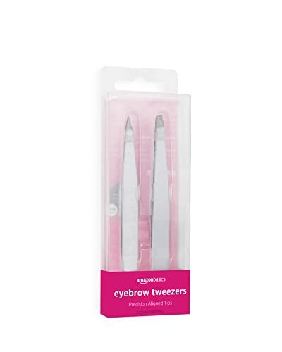 Precision Stainless Steel Eyebrow Tweezers for Fine Hair Removal, 2 Pack - görsel 2