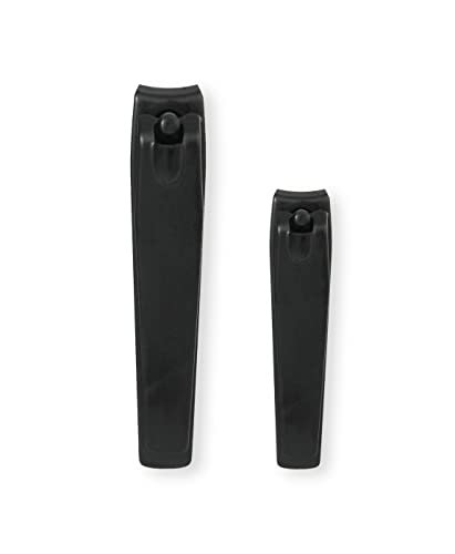 Professional Nail Clipper Set for Toenails and Fingernails - Alloy Steel, Black, 2-Pack - görsel 6