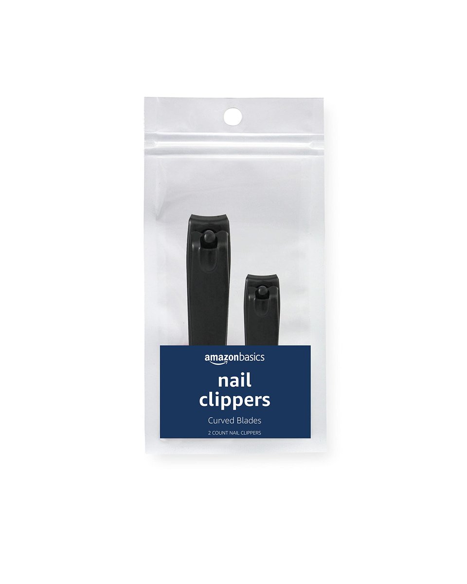 Professional Nail Clipper Set for Toenails and Fingernails - Alloy Steel, Black, 2-Pack - görsel 1