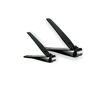 Professional Nail Clipper Set for Toenails and Fingernails - Alloy Steel, Black, 2-Pack