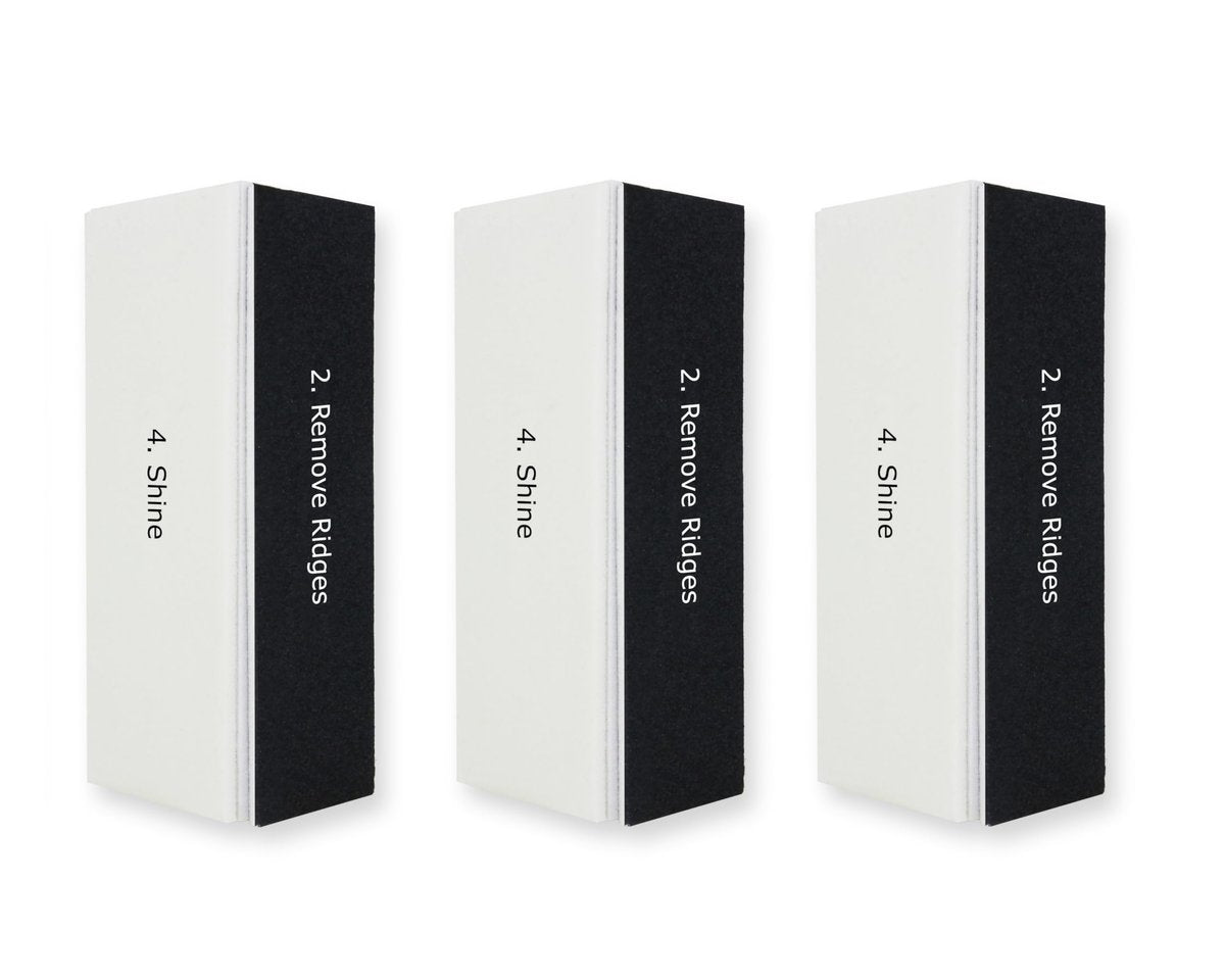 Professional 4-Way Nail Buffer Buffing Block for Manicure - Black/White, 3-Pack - görsel 5