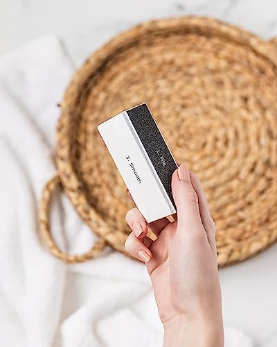 Professional 4-Way Nail Buffer Buffing Block for Manicure - Black/White, 3-Pack