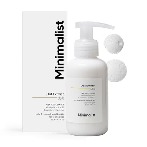 Minimalist 6% Oat Extract Gentle Face Wash for Sensitive, Dry & Dehydrated Skin with Hyaluronic Acid – Hydrating Cleanser for Women & Men, 4 Fl Oz (120 ml) - görsel 2