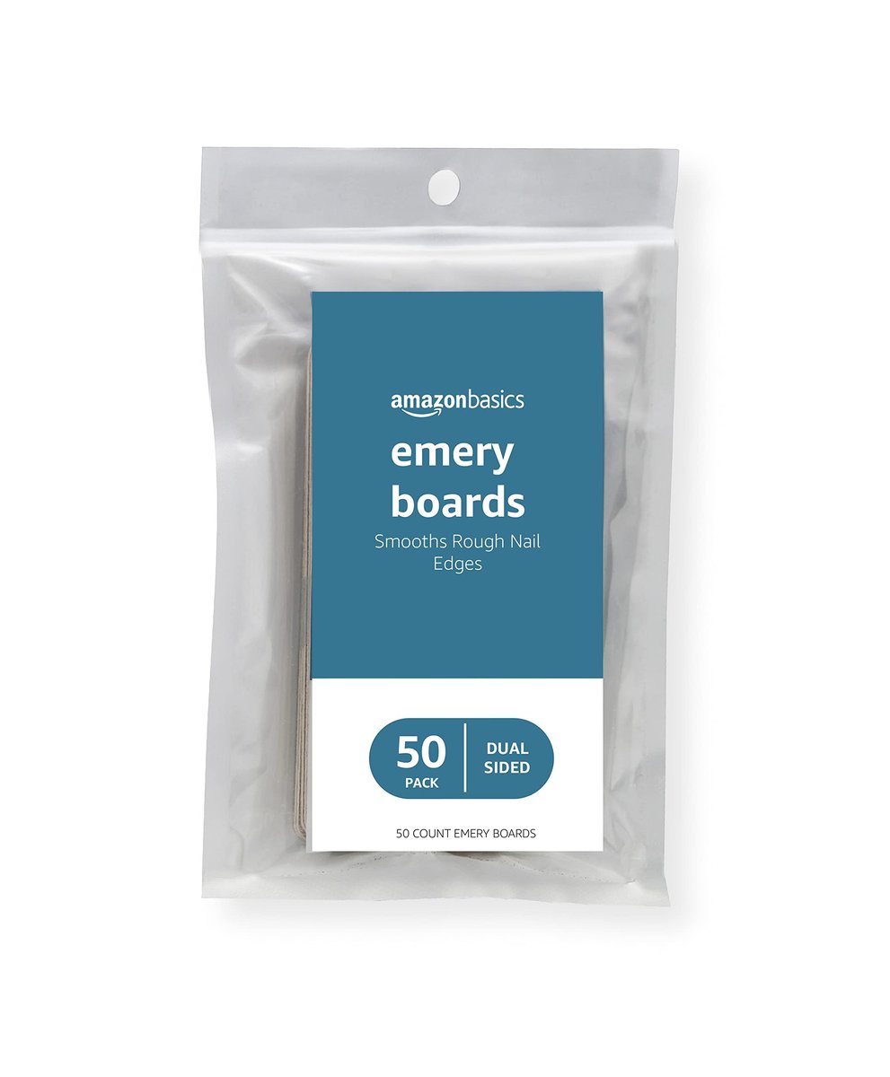 Double Sided Emery Nail Files for Natural Nails – 50 Count, Brown - görsel 1