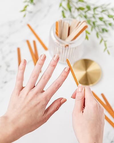 Double Sided Emery Nail Files for Natural Nails – 50 Count, Brown