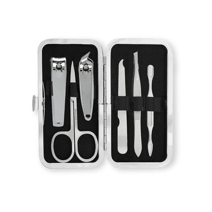 6-Piece Essential Travel Manicure Kit – Portable Grooming Set with Nail Clippers & Nail Care Tools in Travel Case