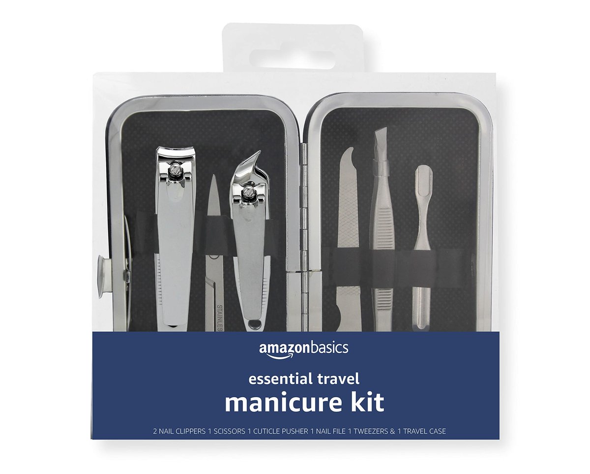 6-Piece Essential Travel Manicure Kit – Portable Grooming Set with Nail Clippers & Nail Care Tools in Travel Case - görsel 1