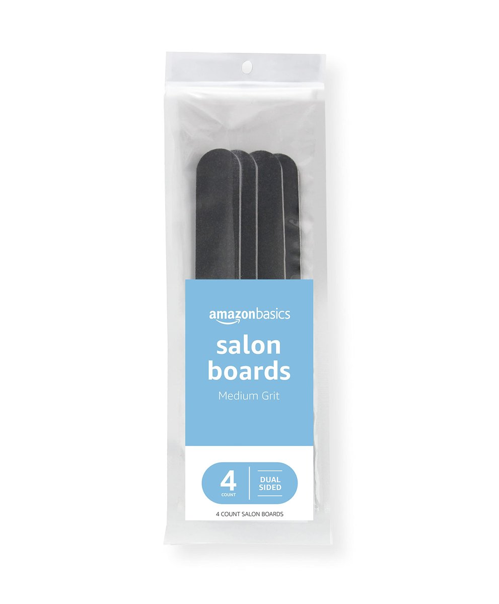 Double Sided Nail Files Salon Boards 4-Pack for Nail Care and Shaping, Black - görsel 1