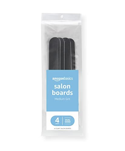 Double Sided Nail Files Salon Boards 4-Pack for Nail Care and Shaping, Black