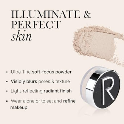 Rodial Glass Powder Travel Size 0.19 oz - Mini Loose Setting Powder for Soft-Focus Blurring, Shine Control & Luminous Glass Skin Finish