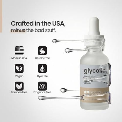 Natural Outcome Glycolic Acid/AHA 12% Renewal Serum - Anti-Aging Exfoliating Facial Serum for Smoother Skin, Clarifies Acne and Rejuvenates, 1 Oz Avelisse
