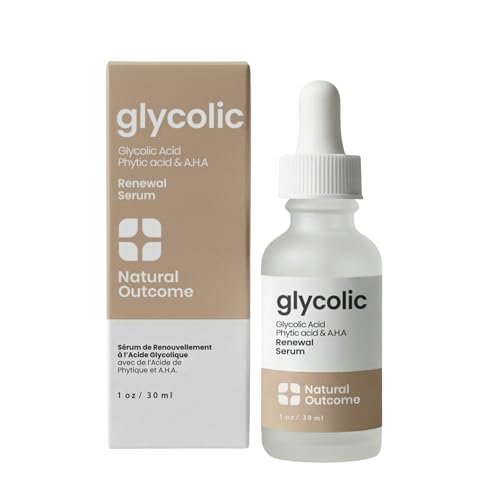 Natural Outcome Glycolic Acid/AHA 12% Renewal Serum - Anti-Aging Exfoliating Facial Serum for Smoother Skin, Clarifies Acne and Rejuvenates, 1 Oz Avelisse