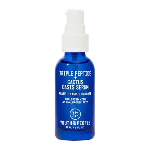 Youth To The People Triple Peptide + Oasis Face Serum - Hydrating & Firming Serum for Dry Skin, Plumps Fine Lines with 4 Types of Hyaluronic Acid & Peptides, Fragrance-Free, 1 fl oz Avelisse