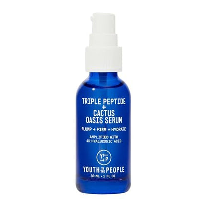 Youth To The People Triple Peptide + Oasis Face Serum - Hydrating & Firming Serum for Dry Skin, Plumps Fine Lines with 4 Types of Hyaluronic Acid & Peptides, Fragrance-Free, 1 fl oz Avelisse