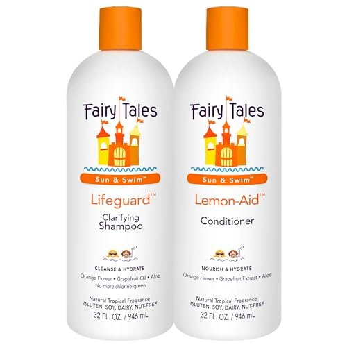 Fairy Tales Swim Shampoo & Conditioner Set for Kids - 32 oz Each, Chlorine Removal, Natural Ingredients, No Parabens or Sulfates Avelisse