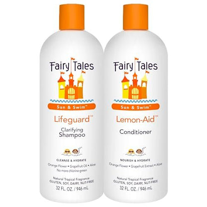 Fairy Tales Swim Shampoo & Conditioner Set for Kids - 32 oz Each, Chlorine Removal, Natural Ingredients, No Parabens or Sulfates Avelisse