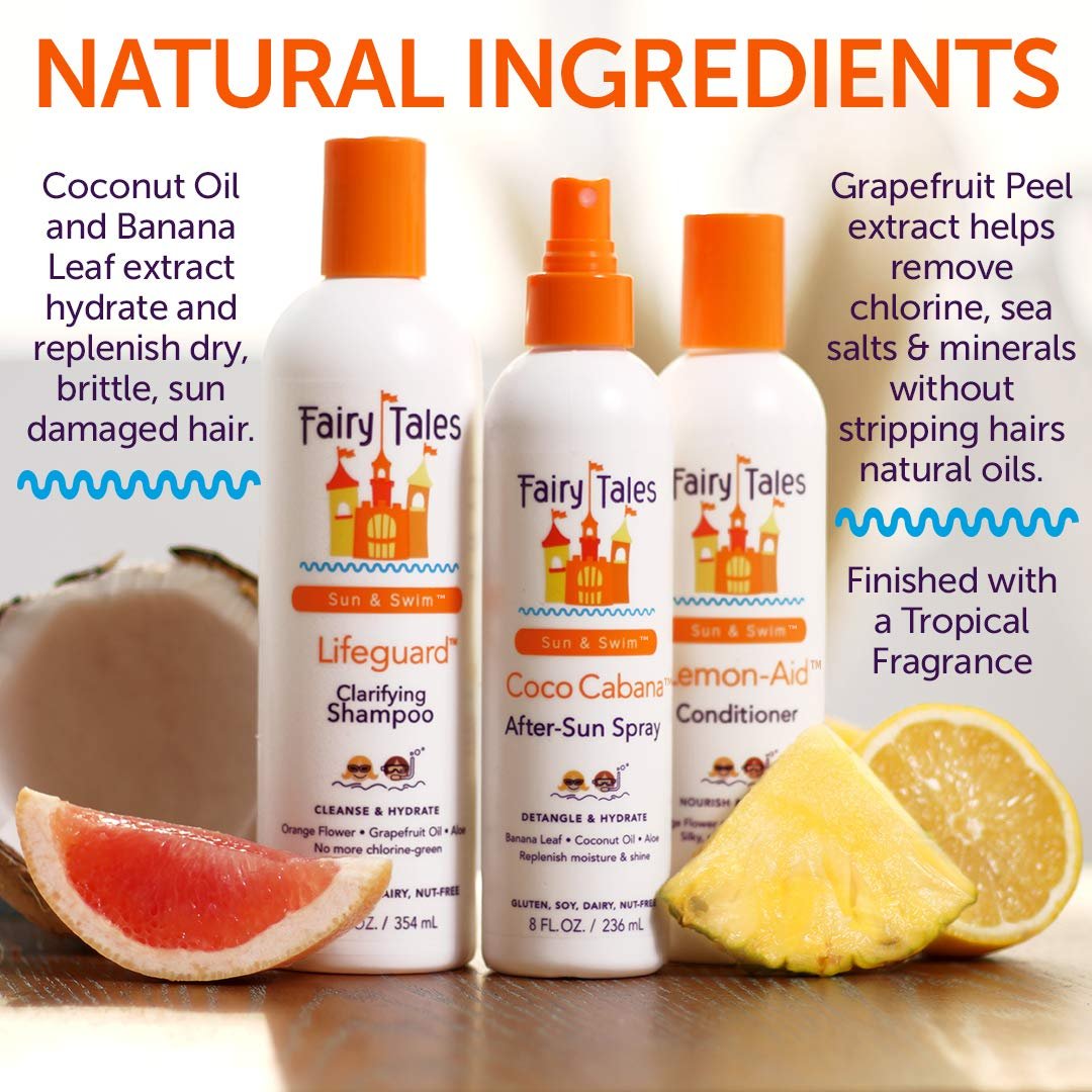 Fairy Tales Swim Shampoo & Conditioner Set for Kids - 32 oz Each, Chlorine Removal, Natural Ingredients, No Parabens or Sulfates Avelisse