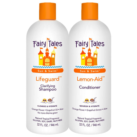 Fairy Tales Swim Shampoo & Conditioner Set for Kids - 32 oz Each, Chlorine Removal, Natural Ingredients, No Parabens or Sulfates Avelisse