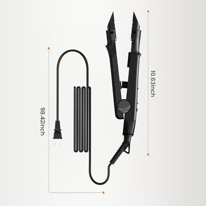 TopWigy Professional Hair Extensions Tool - Fusion Heat Iron Connector with Adjustable Temperature, Black B-tip (US Plug) Avelisse
