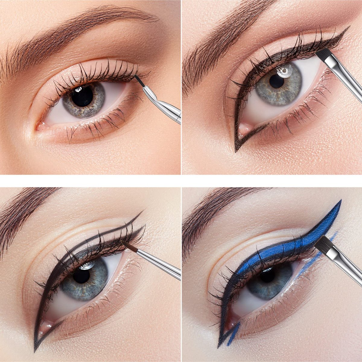 Gandeer 12-Piece Eyeliner Brush Set: Slanted, Bent & Pointed Makeup Brushes for Precision Application Avelisse