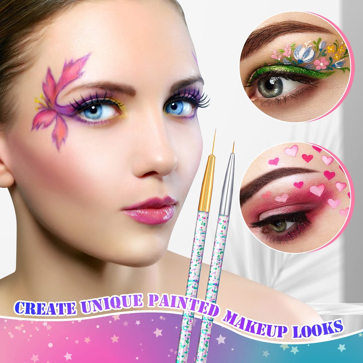 Gandeer 12-Piece Eyeliner Brush Set: Slanted, Bent & Pointed Makeup Brushes for Precision Application Avelisse