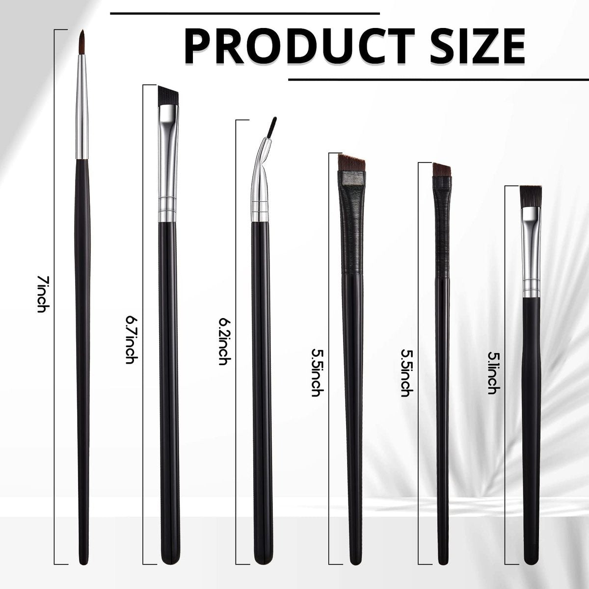 Gandeer 12-Piece Eyeliner Brush Set: Slanted, Bent & Pointed Makeup Brushes for Precision Application Avelisse
