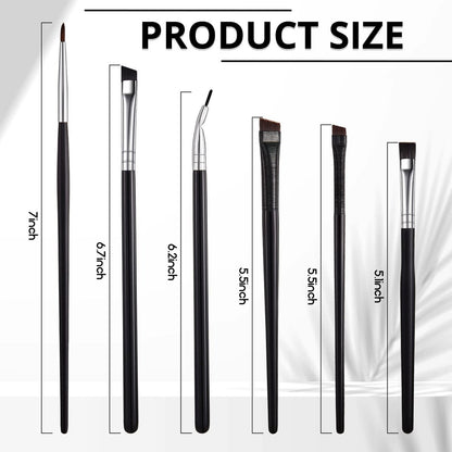 Gandeer 12-Piece Eyeliner Brush Set: Slanted, Bent & Pointed Makeup Brushes for Precision Application Avelisse