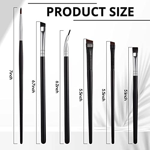 Gandeer 12-Piece Eyeliner Brush Set: Slanted, Bent & Pointed Makeup Brushes for Precision Application Avelisse