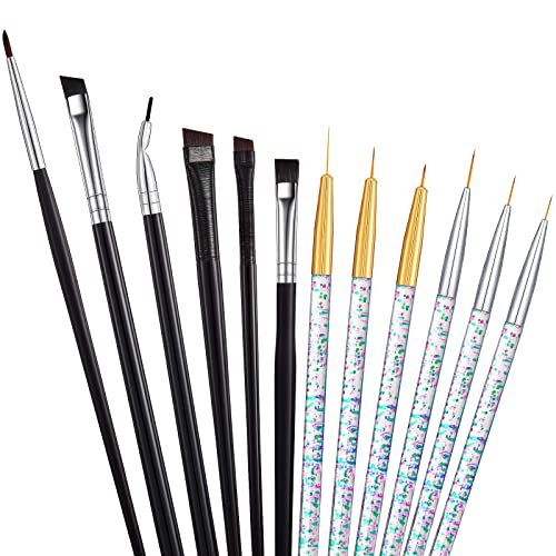 Gandeer 12-Piece Eyeliner Brush Set: Slanted, Bent & Pointed Makeup Brushes for Precision Application Avelisse