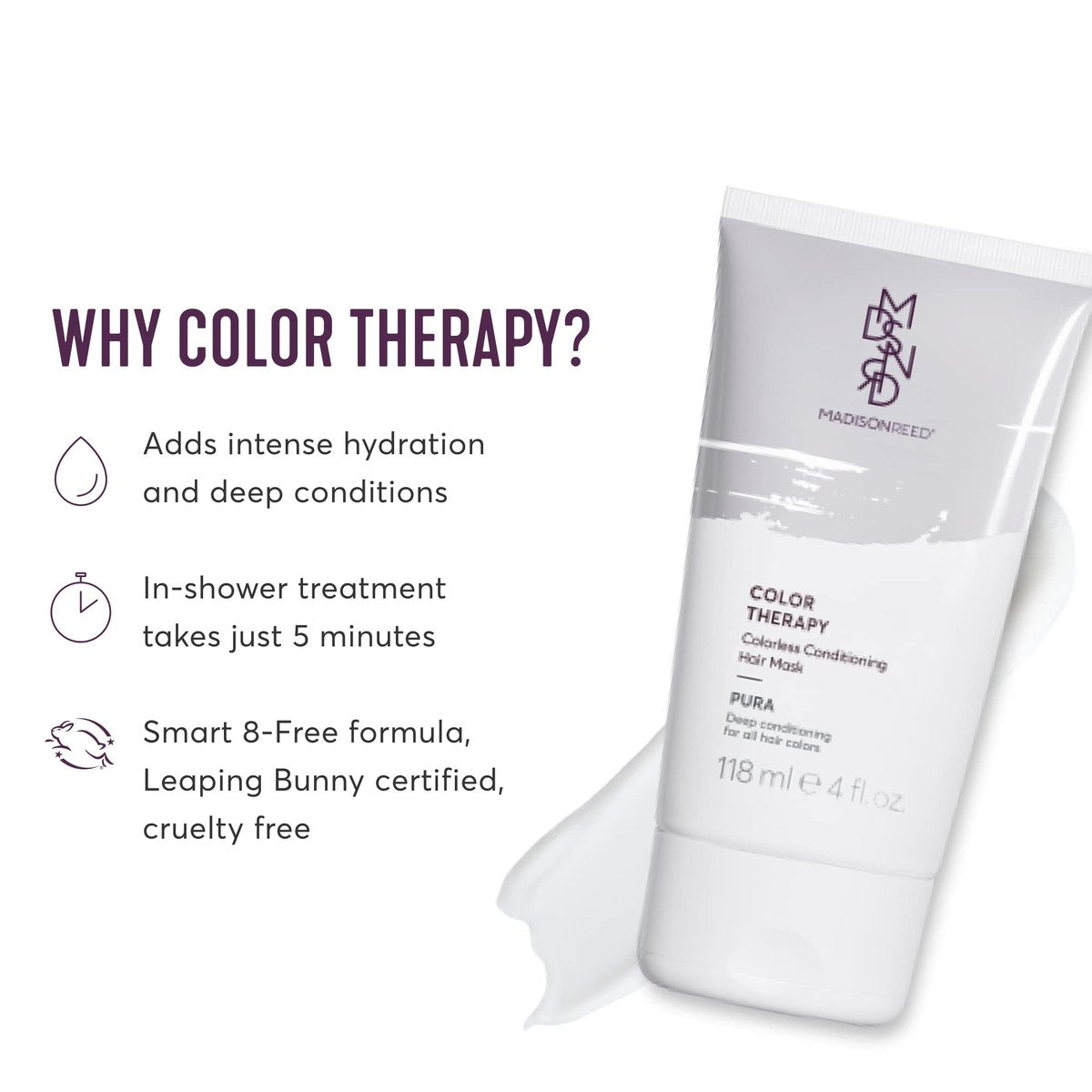 Madison Reed Color Therapy Pura Deep Conditioning Hair Mask & Restorative Treatment with Keratin & Argan Oil, 4 Fl Oz Avelisse