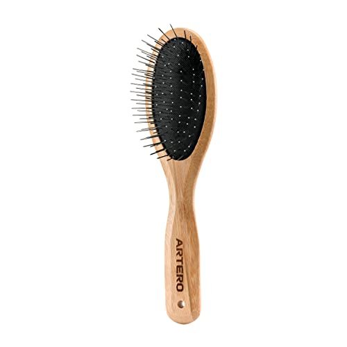 ARTERO Nature Collection Metallic Pin Medium Brush - Plastic Hairbrush for Fine, Curly, Thick, Wavy Hair - görsel 2