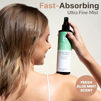 Beauty by Earth After Sun Cooling Aloe Vera Spray - USA Made with Organic Aloe Vera, Fast Absorbing After Sun Care for Sunburn Relief, 8 Fl Oz Avelisse